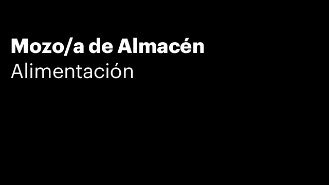 Mozo/a de Almacén