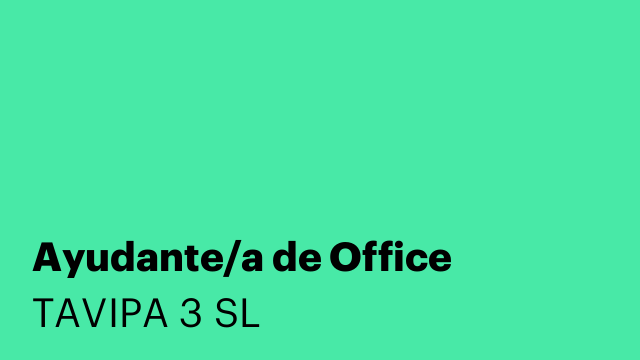 Ayudante/a de Office
