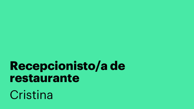 Recepcionisto/a de restaurante