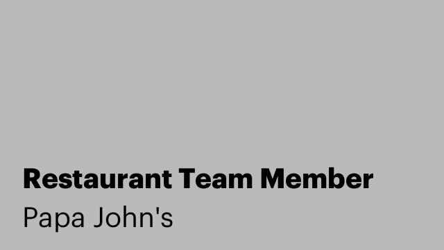 Restaurant Team Member
