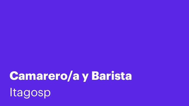 Camarero/a y Barista