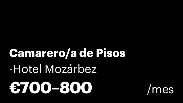 Camarero/a de Pisos