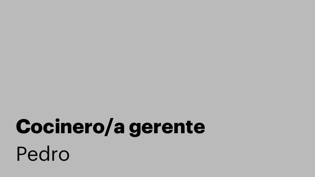 Cocinero/a gerente