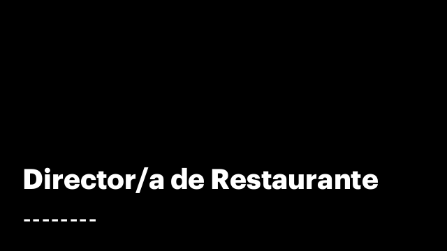 Director/a de Restaurante