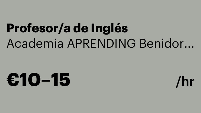 Profesor/a de Inglés