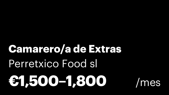 Camarero/a de Extras