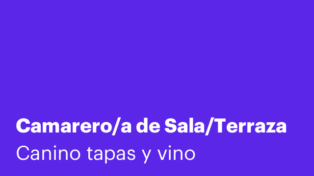 Camarero/a de Sala/Terraza