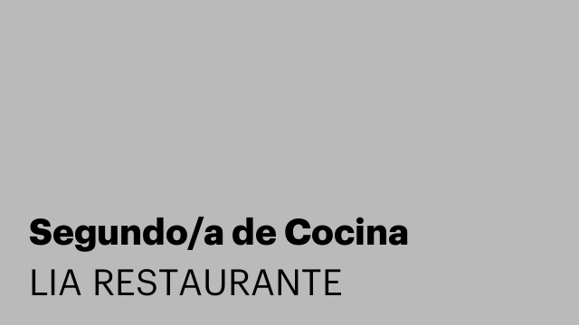 Segundo/a de Cocina