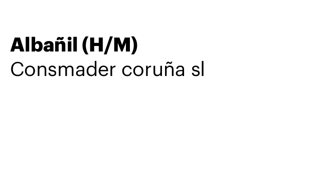 Albañil (H/M)