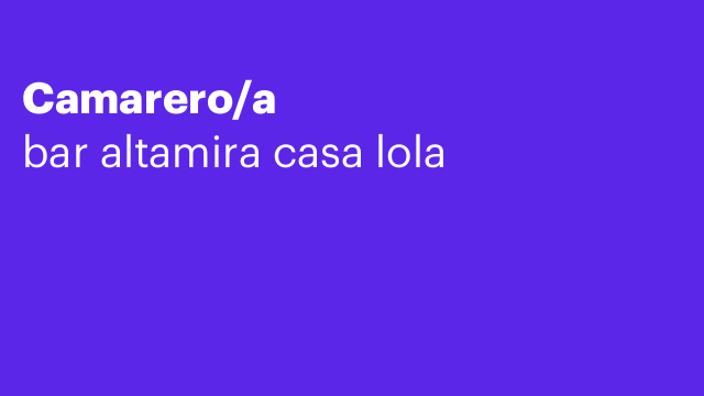 Camarero/a