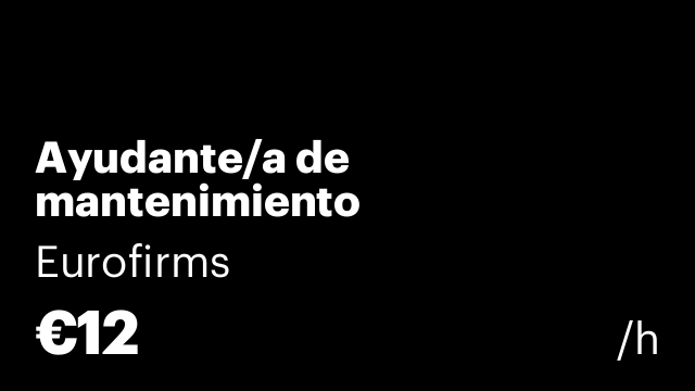 Ayudante/a de mantenimiento