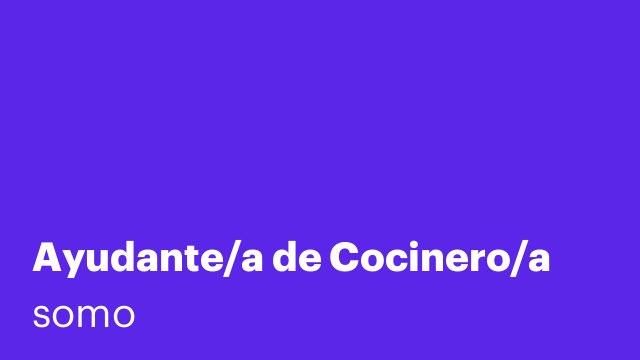 Ayudante/a de Cocinero/a