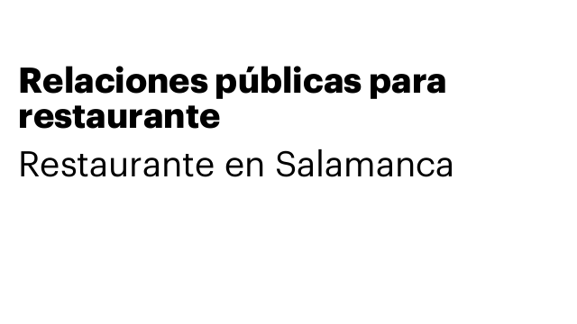 Relaciones públicas para restaurante