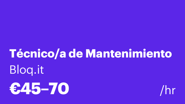 Técnico/a de Mantenimiento