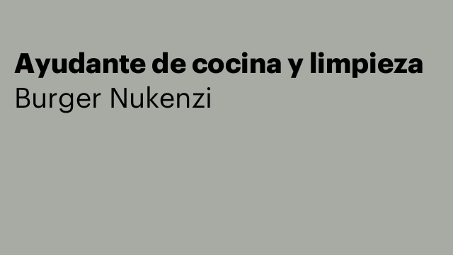 Ayudante de cocina y limpieza