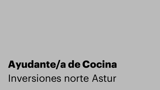 Ayudante/a de Cocina
