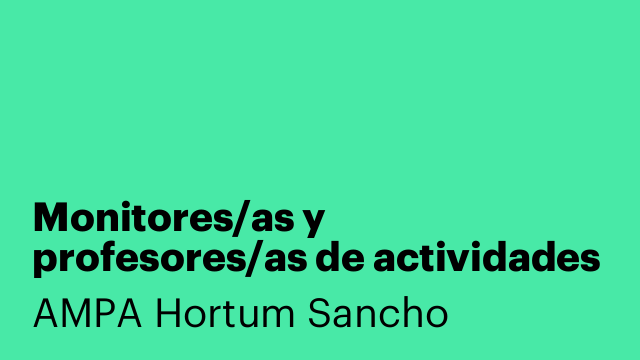 Monitores/as y profesores/as de actividades extraescolares