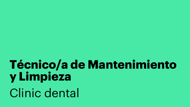 Técnico/a de Mantenimiento y Limpieza