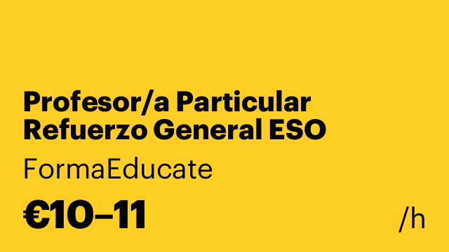 Profesor/a Particular Refuerzo General ESO