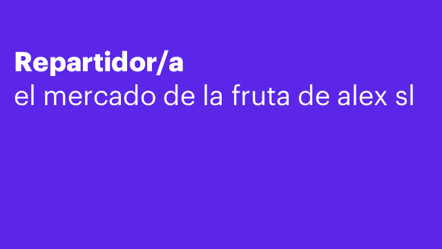 Repartidor/a