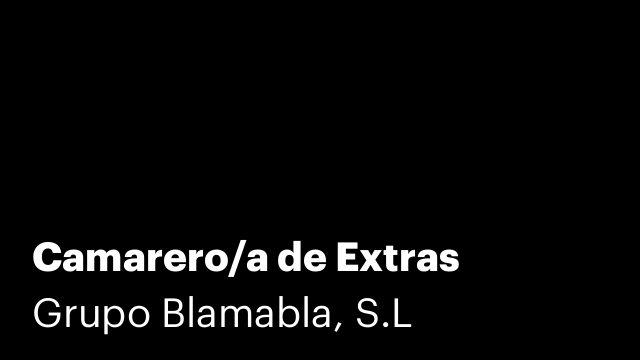 Camarero/a de Extras