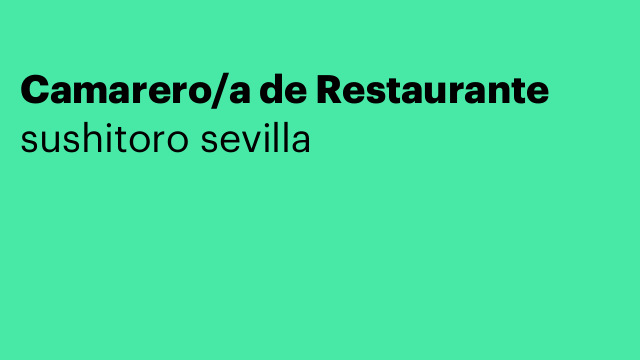 Camarero/a de Restaurante