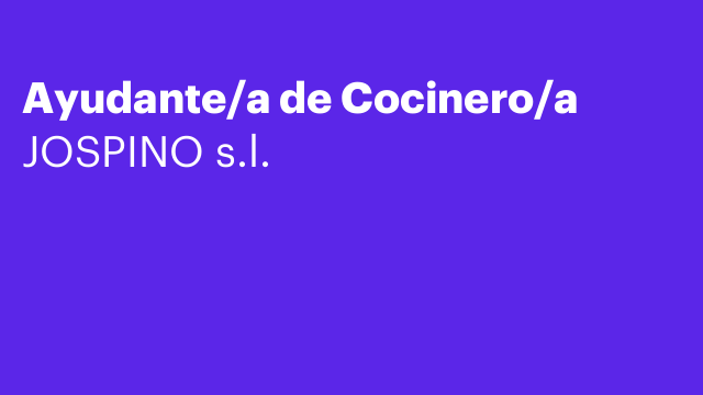 Ayudante/a de Cocinero/a