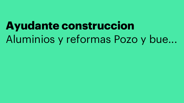 Ayudante construccion