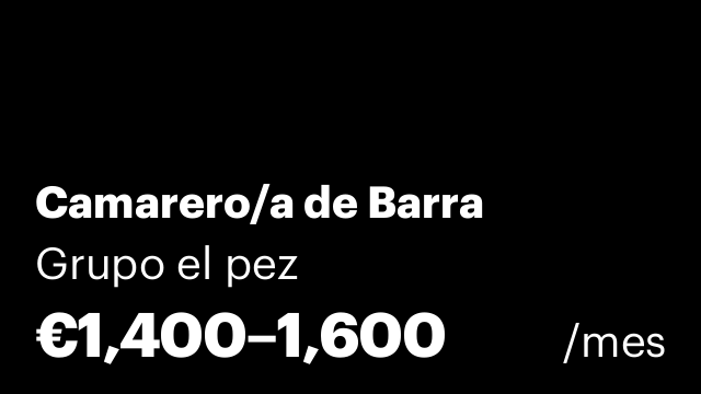 Camarero/a de Barra