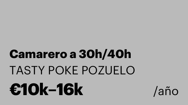 Camarero a 30h/40h