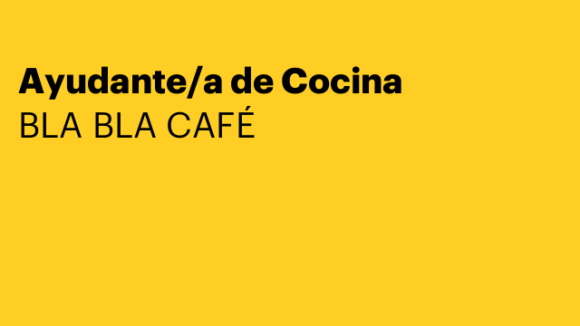 Ayudante/a de Cocina