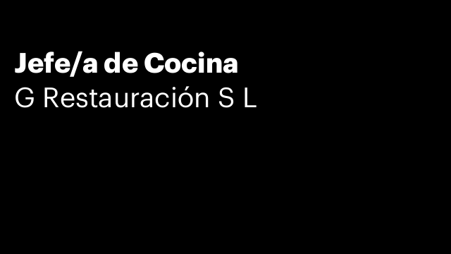 Jefe/a de Cocina