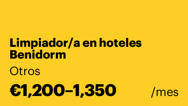 Limpiador/a en hoteles Benidorm