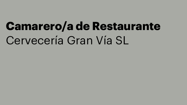 Camarero/a de Restaurante