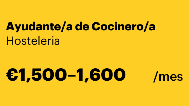 Ayudante/a de Cocinero/a