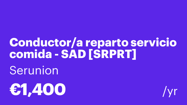 Conductor/a reparto servicio comida - SAD [SRPRT]