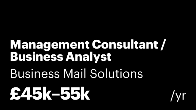 Management Consultant / Business Analyst
