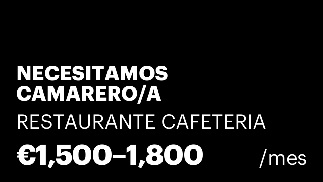 NECESITAMOS CAMARERO/A