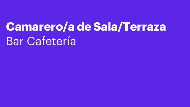 Camarero/a de Sala/Terraza