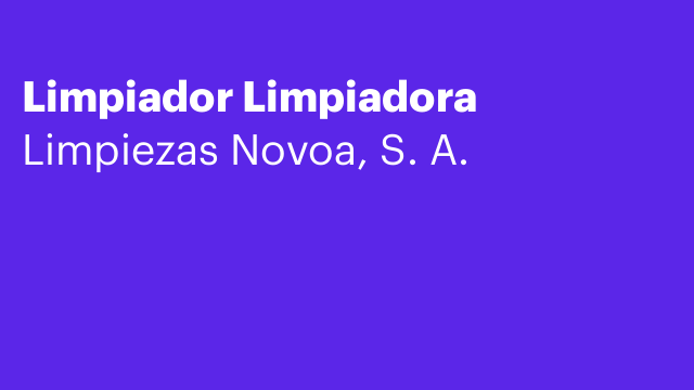 Limpiador Limpiadora