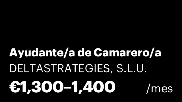 Ayudante/a de Camarero/a