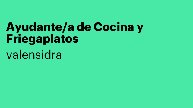 Ayudante/a de Cocina y Friegaplatos