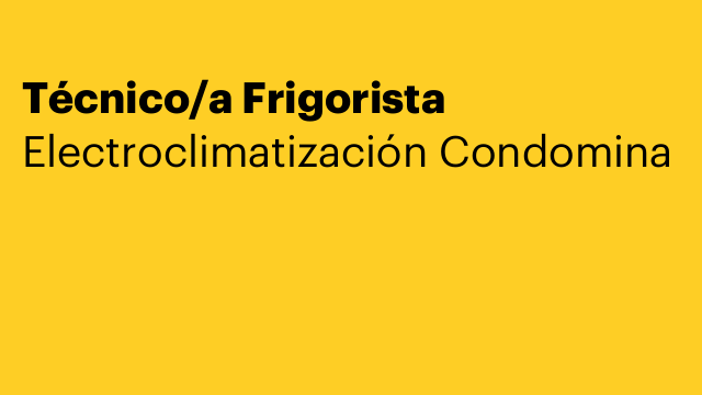 Técnico/a Frigorista