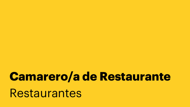 Camarero/a de Restaurante