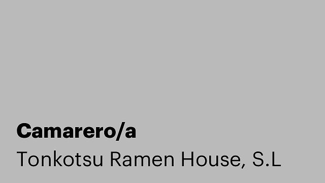 Camarero/a