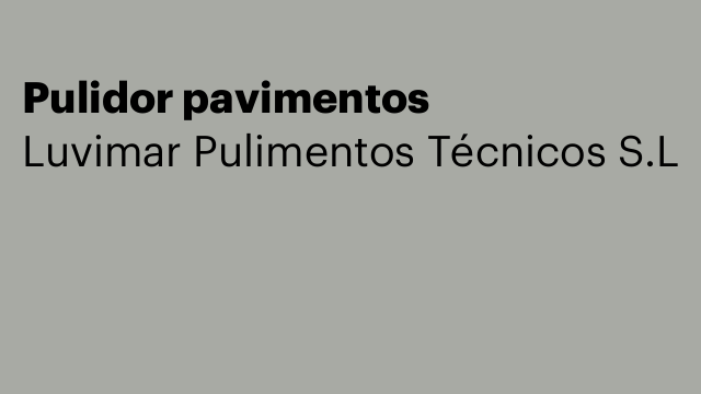 Pulidor pavimentos