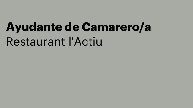 Ayudante de Camarero/a