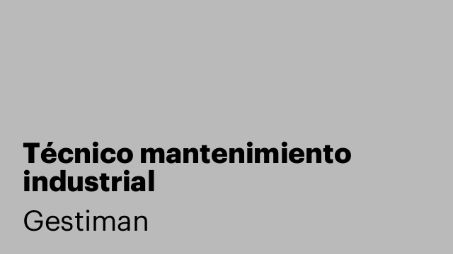 Técnico mantenimiento industrial