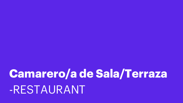 Camarero/a de Sala/Terraza