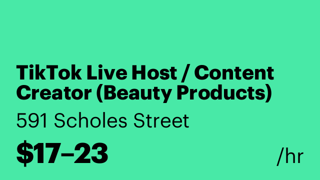 TikTok Live Host / Content Creator (Beauty Products)